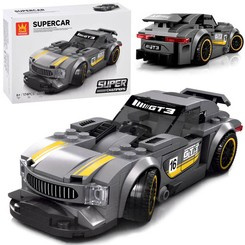 Technical blocks Sports car SILVER 174-pieces + stickers ZA4287