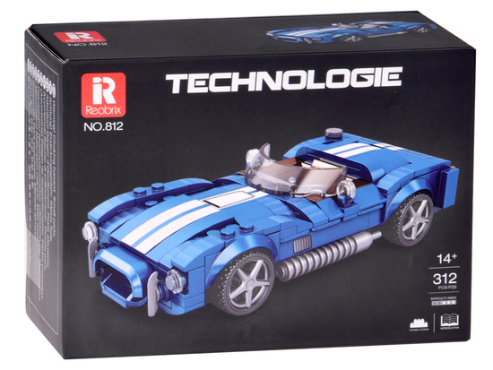 Technical blocks Sports car blue classic roadster 312-piece ZA5792