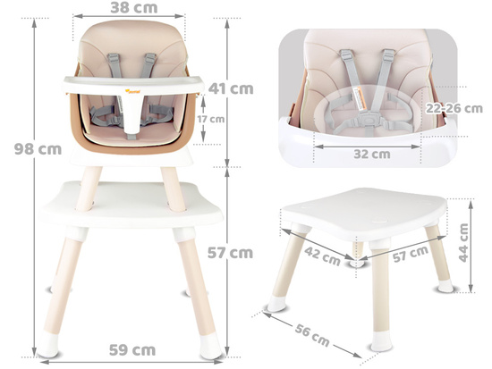 High chair, feeding chair Set 6in1 ZA4142