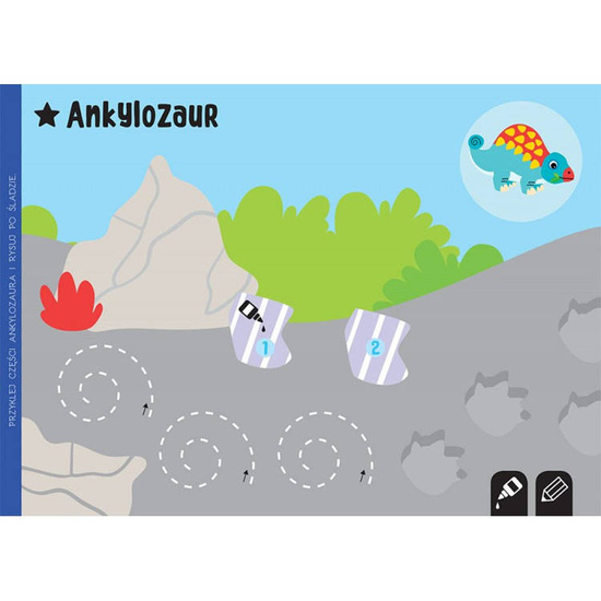 Aksjomat Wycinam, naklejam, rysuję. Dinozaury KS0760