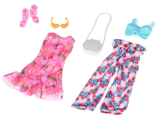 Doll clothes set, holiday styling, dress, accessories ZA5707