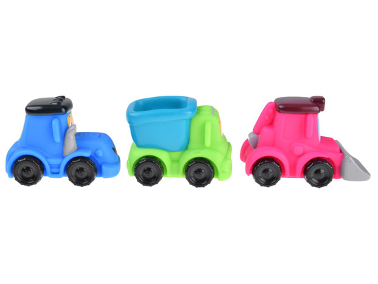 Zestaw miękkie autka budowlane 3szt traktor spychacz wywrotka 18M+ ZA4737B