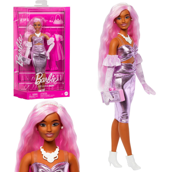 Mattel Barbie Deluxe Style Pink Fashion Doll in Dress ZA6030