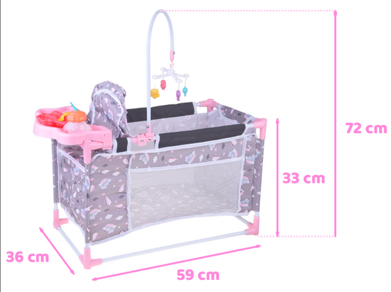 2-in-1 Sweet Dream Doll Set – Crib and High Chair ZA5918