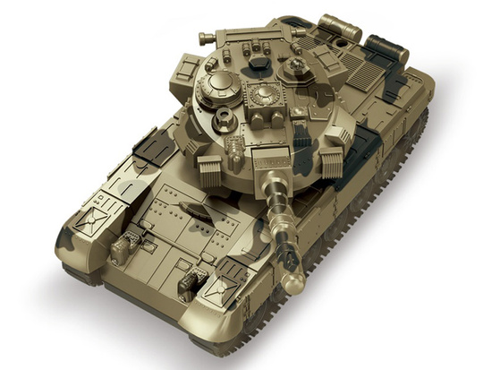 RC Tank with Remote Control, Rotating Turret, Lights, Realistic Sound