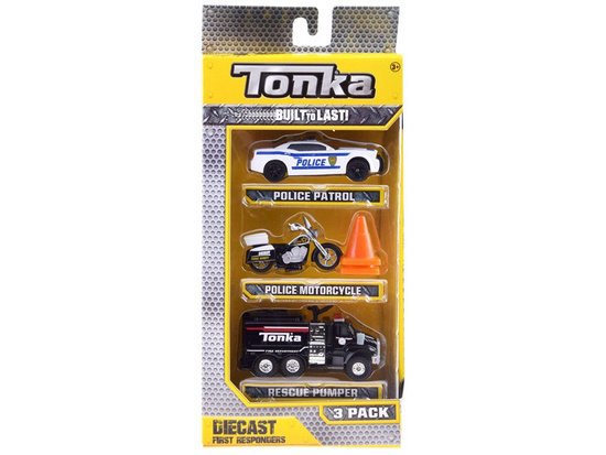 Hasbro TONKA Vehicle Set POLICE Various metal cars + cones ZA3633