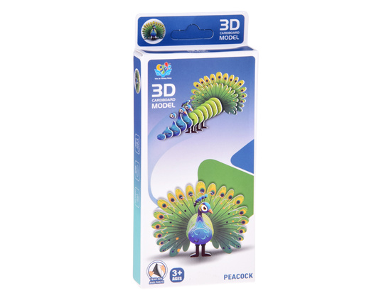 3D puzzle cardboard model colorful PEACOCK do it yourself DIY 18ele ZA5718