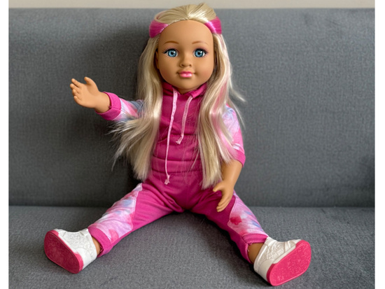 Doll in Tracksuit 48 cm with Long Blonde Hair – Sporty Outfit ZA5844