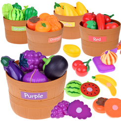 Set for cutting vegetables and fruits with Velcro + learning colors - 34 pieces ZA5904