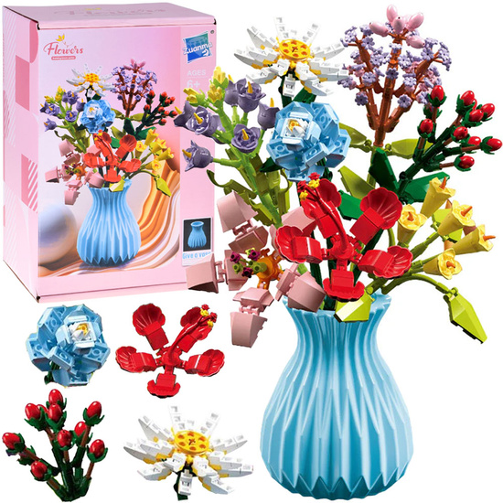 Technical blocks Bouquet of 8 wild flowers in a vase 699 pieces ZA5891
