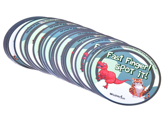 Karciana gra Fast Finger - znajdź parę DINOZAURY okrągłe karty ZA3292