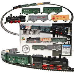 Electric train locomotive with cars RC0355