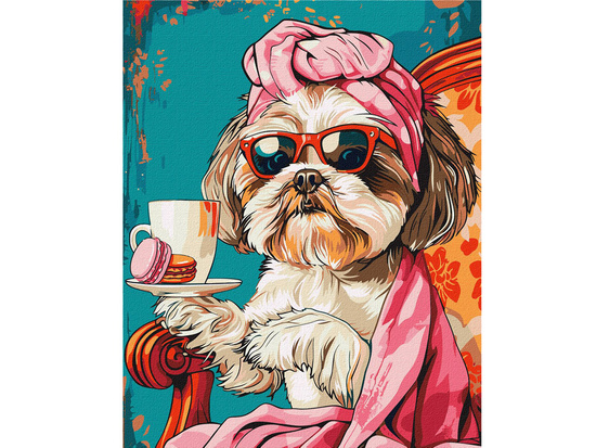 Paint by Number Kit Funny Shih Tzu KHO6611 40x50 AP0058