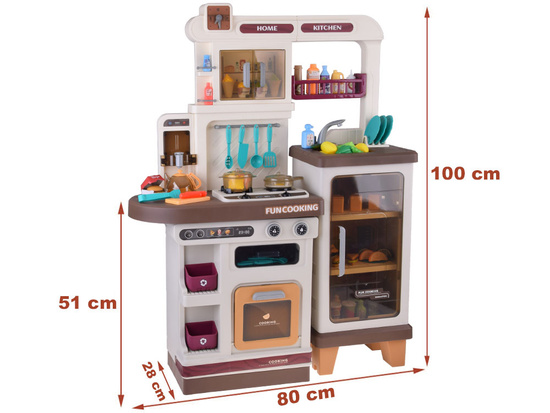 interactive brown kitchen for children + effects: light and sound pair ZA5766