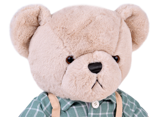 Teddy bear - beige Franek 58cm in a green VINTAGE shirt ZA5923 B