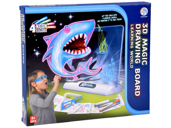 3D Drawing Board with LED Lighting + Markers and Glasses TA0115