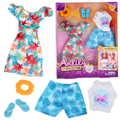 Doll clothes set, holiday styling, dress, accessories ZA5706