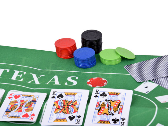 Zestaw Gra karciana 2w1 Poker i Black Jack Żetony + karty + plansza GR0706