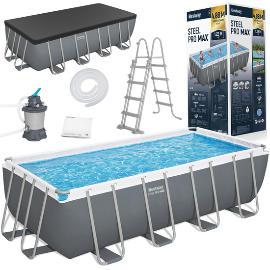 Bestway Frame Pool 488x244x122cm 9in1 Pump Ladder Cover 56671