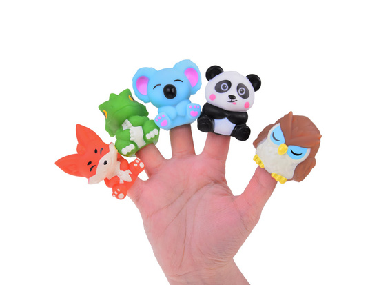 Rubber finger puppets ZOO animals - set of 5 ZA5601 figures