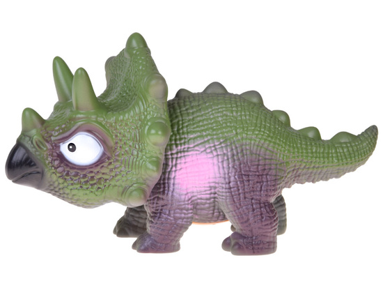 Interactive Rubber Triceratops Dinosaur Figurine with Roaring Sound ZA5726