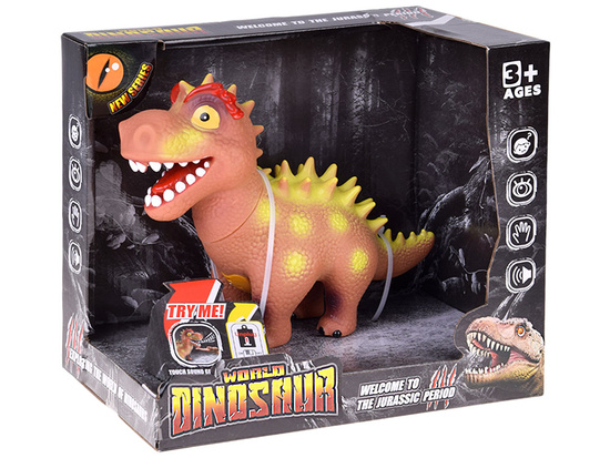 Interactive rubber dinosaur figurine with roaring sound ZA5725