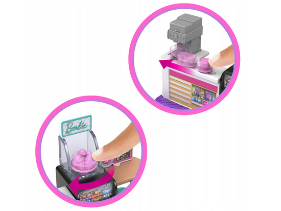 Mattel Mini Barbie Land Lalka cukierniczka + cukiernia i akcesoria ZA6041 C