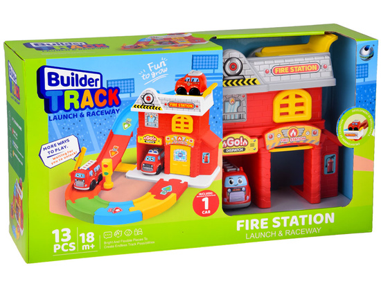 Set of car garage with driveway FIRE BRIGADE + fire truck ZA5691