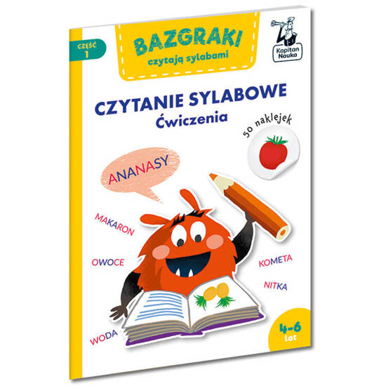 Bazgraki czytają sylabami. Ćwiczenia 4-6lat cz1 czytanie sylabowe KS0876