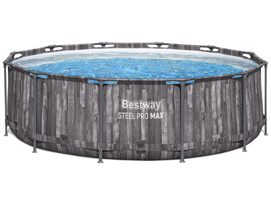 Bestway Basen stelażowy drewno 366x100cm 8w1 pompa drabinka 5614X