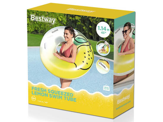 Bestway Dmuchane koło do pływania z uchwytami CYTRYNKA 114 CM 36448 