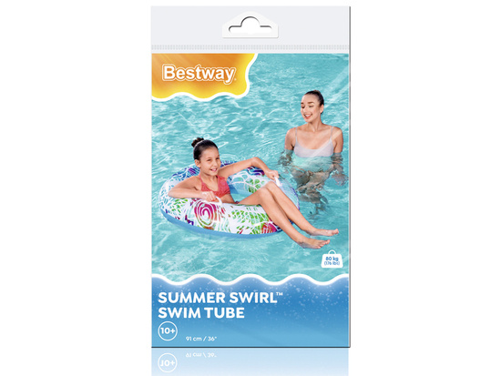 Bestway Dmuchane koło do pływania z uchwytami NIEBIESKIE 91cm 36084