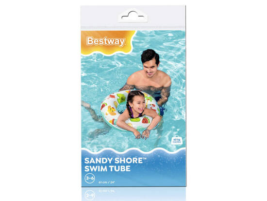 Bestway Dmuchane koło do pływania zielone OWOCE 61cm 36014 A