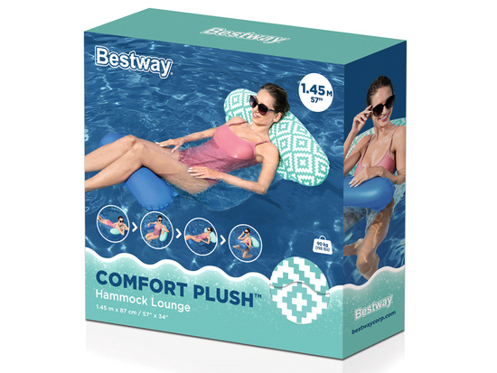 Bestway Fotel do pływania leżak hamak wodny Comfort Plush 145x87 cm 43555