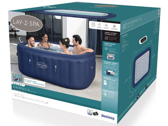 Bestway Lay-Z-Spa HAWAII hydromasaż wbudowana pompa WiFi aplikacja 6001H