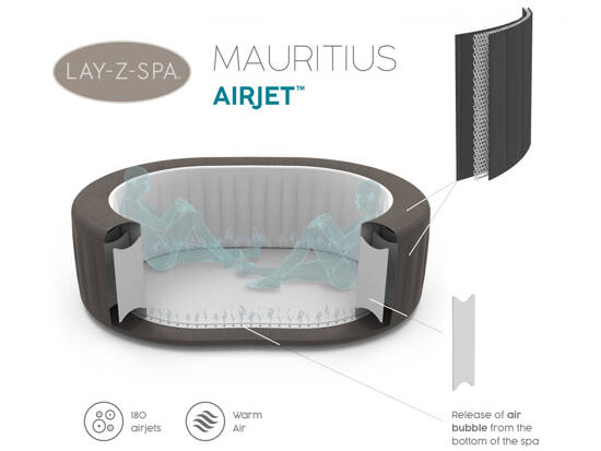 Bestway Lay-Z-Spa Mauritius jacuzzi 5-7os aplikacja WiFi hydromasaż 60067