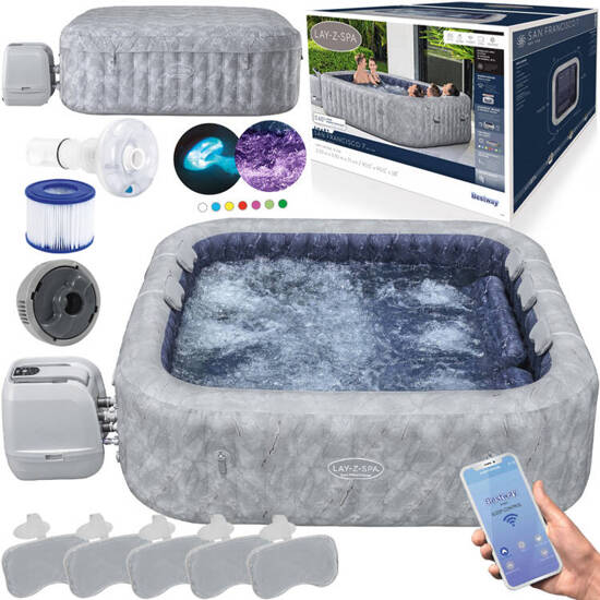 Bestway Lay-Z-Spa San Francisco Pro 7 Wi-Fi aplikacja LED 5-7osob 6001Q