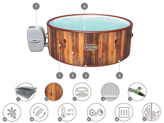 Bestway jacuzzi Lay-Z-Spa Helsinki 5-7 osób WiFi hydromasaż 2024 60025