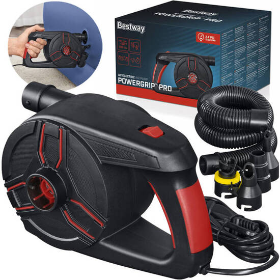 Bestway pompka eklektyczna  Powergrip  PRO do gniazdka+4adaptery 62247