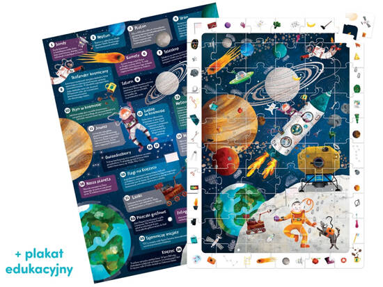 CzuCzu Obserwacyjne puzzle Kosmos  60 elementów +plakat edukacyjny ZA5560