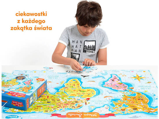 CzuCzu Puzzle Mapa świata 300 el duża układanka edukacyjna ZA5143