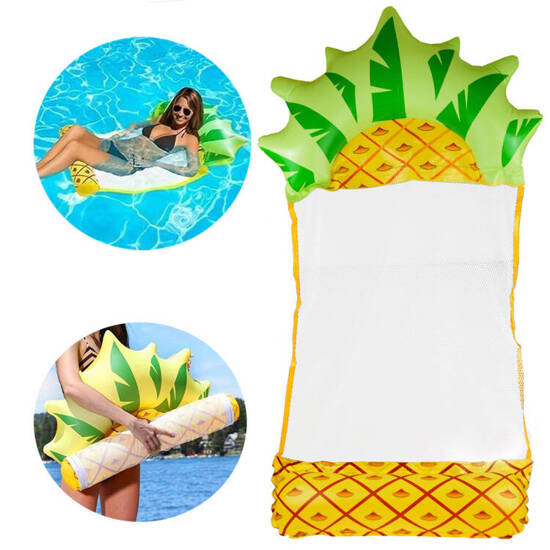 Dmuchany materac Hamak wodny siatka, model ananas na basen i plażę SP0760