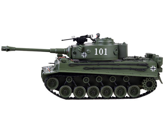 Duży zdalnie sterowany CZOŁG na pilota German Tiger 45cm strzela RC0252ZI