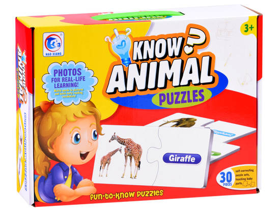 Edukacyjne puzzle j.angielski zwierzęta ZA3863