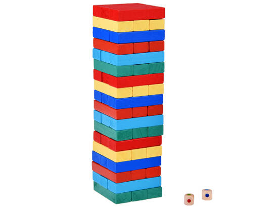 Gra Jenga Chwiejąca się wieża kolorowe klocki GR0627