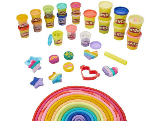 Hasbro Ciastolina brokatowa Play-Doh 21 kolorów + foremki ZA5120