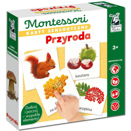 Karty sensoryczne. Przyroda 3+  Montessori karty z ilustracjami KS1018