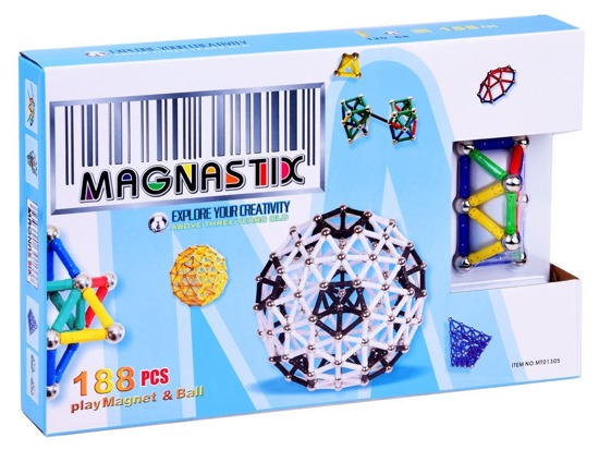Klocki Magnetyczne MAGNASTIX 188 elementów ZA0082