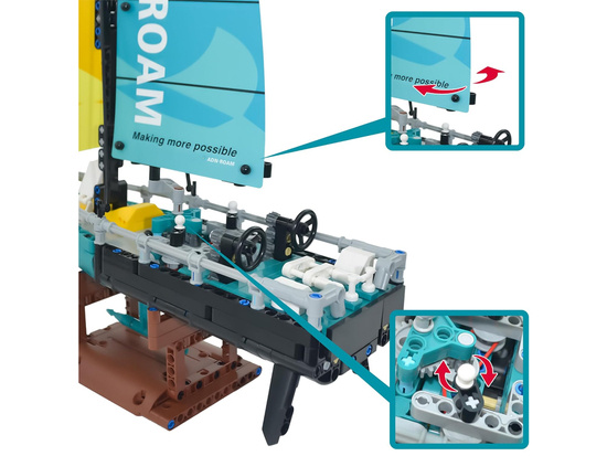 Klocki techniczne Jacht regatowy 675-elementów kolorowe klocki ZA5296