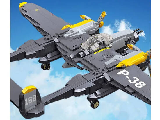 Klocki techniczne samolot bojowy myśliwiec P-38 937 ele ZA4623